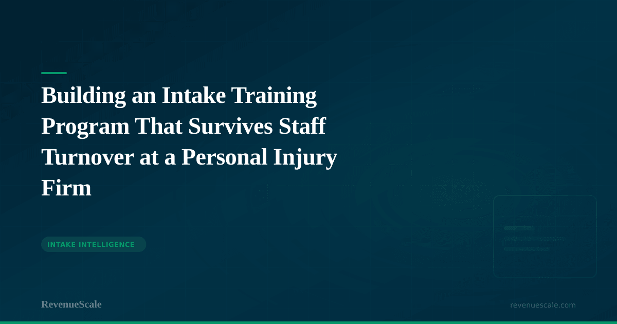 Building an Intake Training Program That Survives Staff Turnover at a Personal Injury Firm