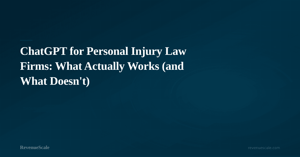 ChatGPT for Personal Injury Law Firms: What Actually Works (and What Doesn't)