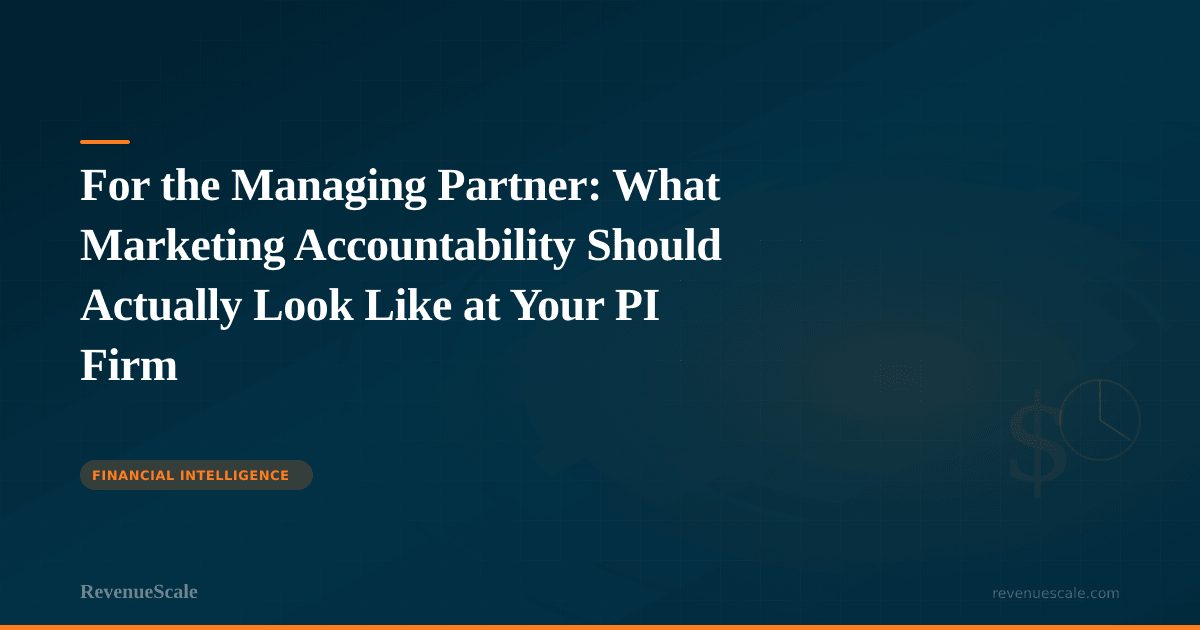 For the Managing Partner: What Marketing Accountability Should Actually Look Like at Your PI Firm