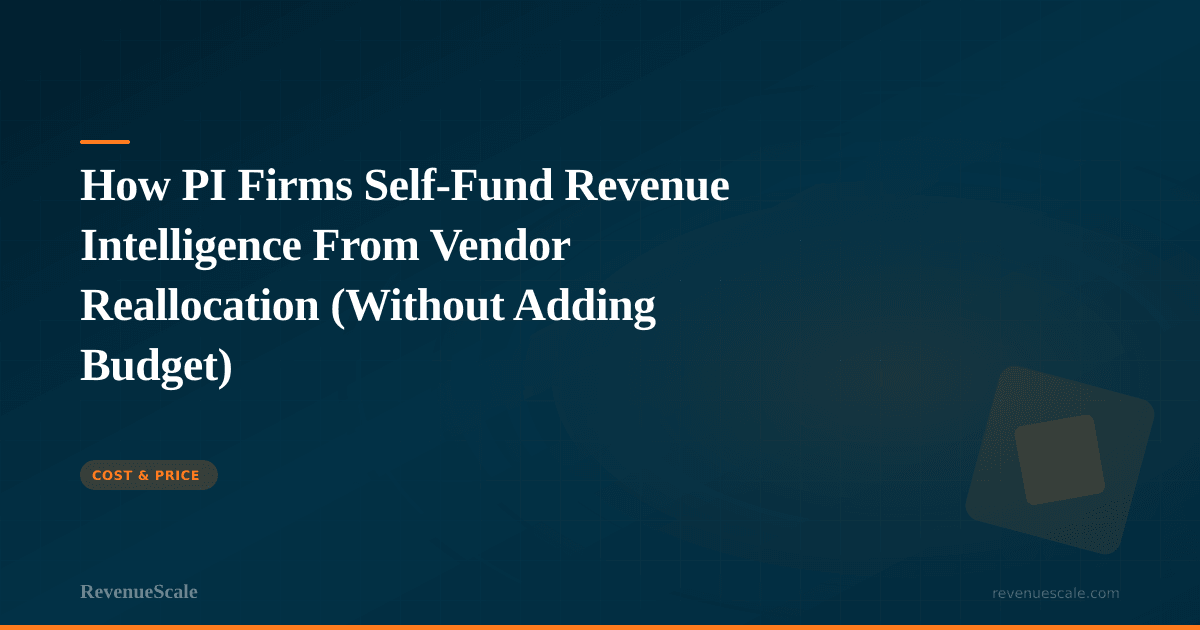 How PI Firms Self-Fund Revenue Intelligence From Vendor Reallocation (Without Adding Budget)