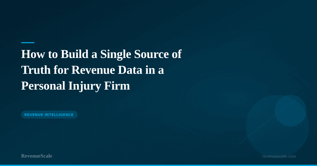 How to Build a Single Source of Truth for Revenue Data in a Personal Injury Firm