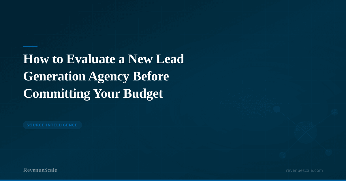 How to Evaluate a New Lead Generation Agency Before Committing Your Budget