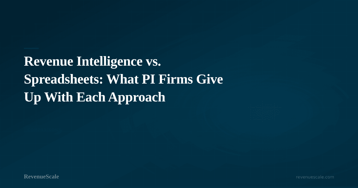 Revenue Intelligence vs. Spreadsheets: What PI Firms Give Up With Each Approach