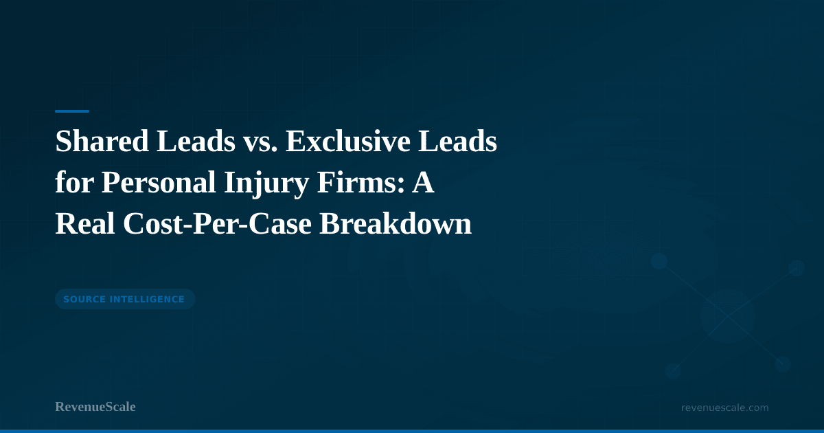Shared Leads vs. Exclusive Leads for Personal Injury Firms: A Real Cost-Per-Case Breakdown