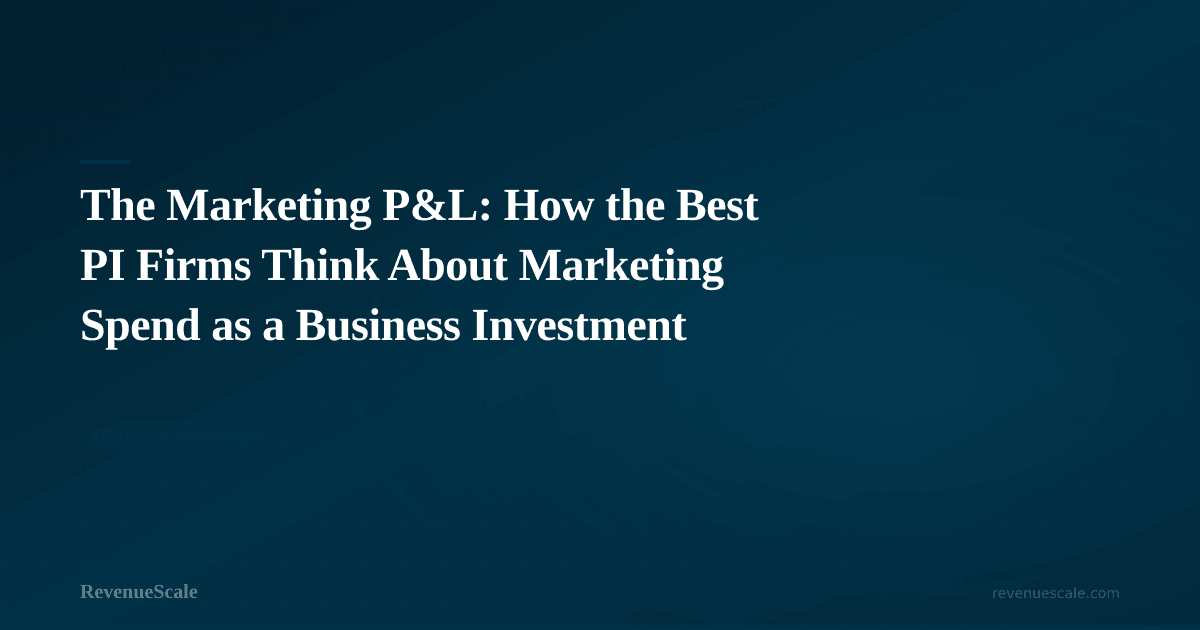 The Marketing P&L: How the Best PI Firms Think About Marketing Spend as a Business Investment
