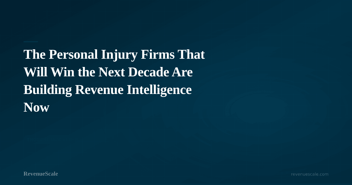 The Personal Injury Firms That Will Win the Next Decade Are Building Revenue Intelligence Now