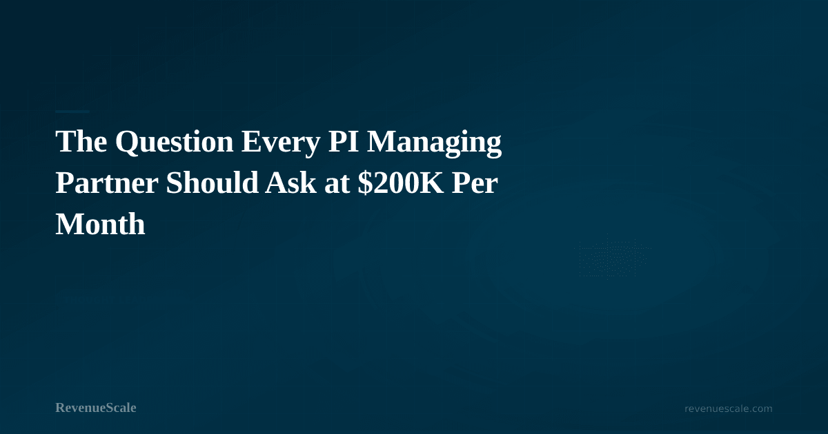The Question Every PI Managing Partner Should Ask at $200K Per Month