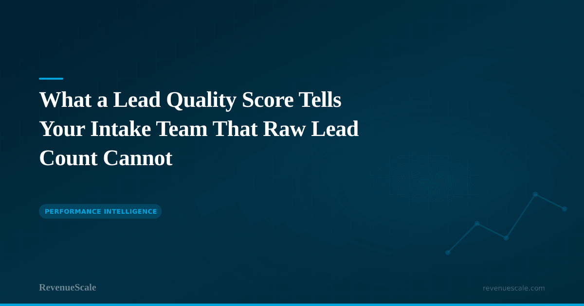 What a Lead Quality Score Tells Your Intake Team That Raw Lead Count Cannot