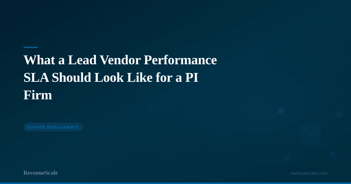 What a Lead Vendor Performance SLA Should Look Like for a PI Firm