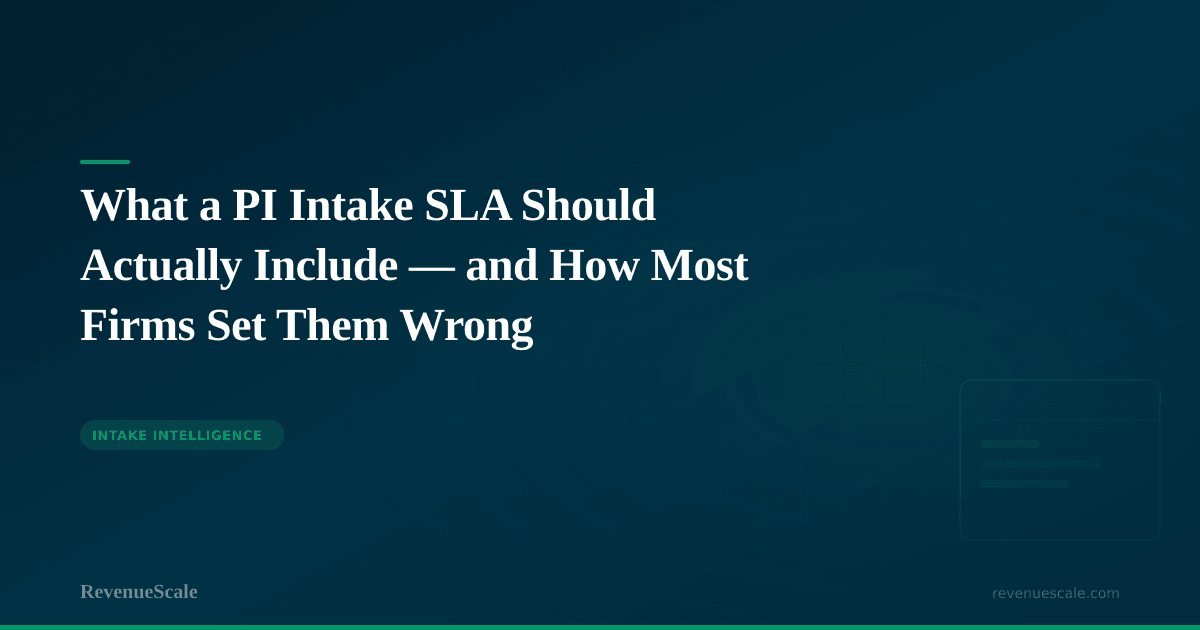 What a PI Intake SLA Should Actually Include — and How Most Firms Set Them Wrong