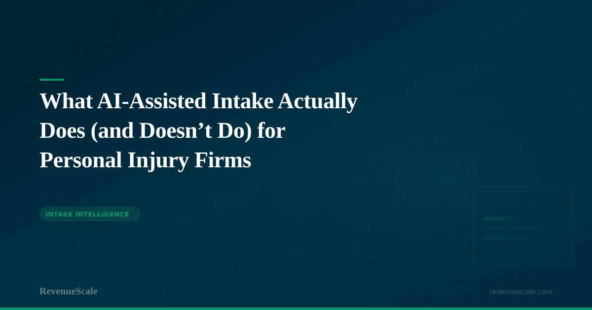 What AI-Assisted Intake Actually Does (and Doesn’t Do) for Personal Injury Firms