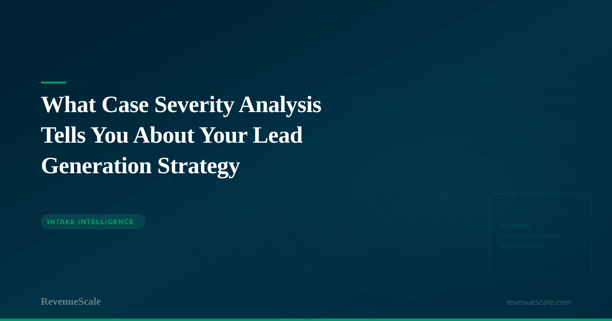 What Case Severity Analysis Tells You About Your Lead Generation Strategy