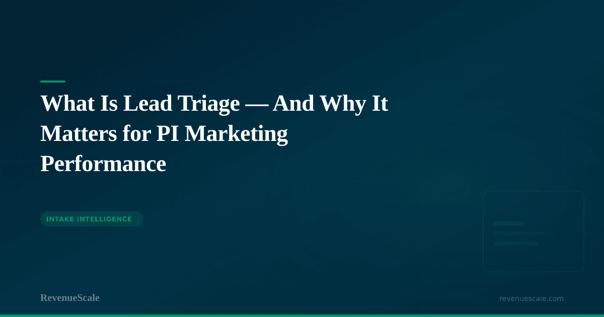 What Is Lead Triage — And Why It Matters for PI Marketing Performance