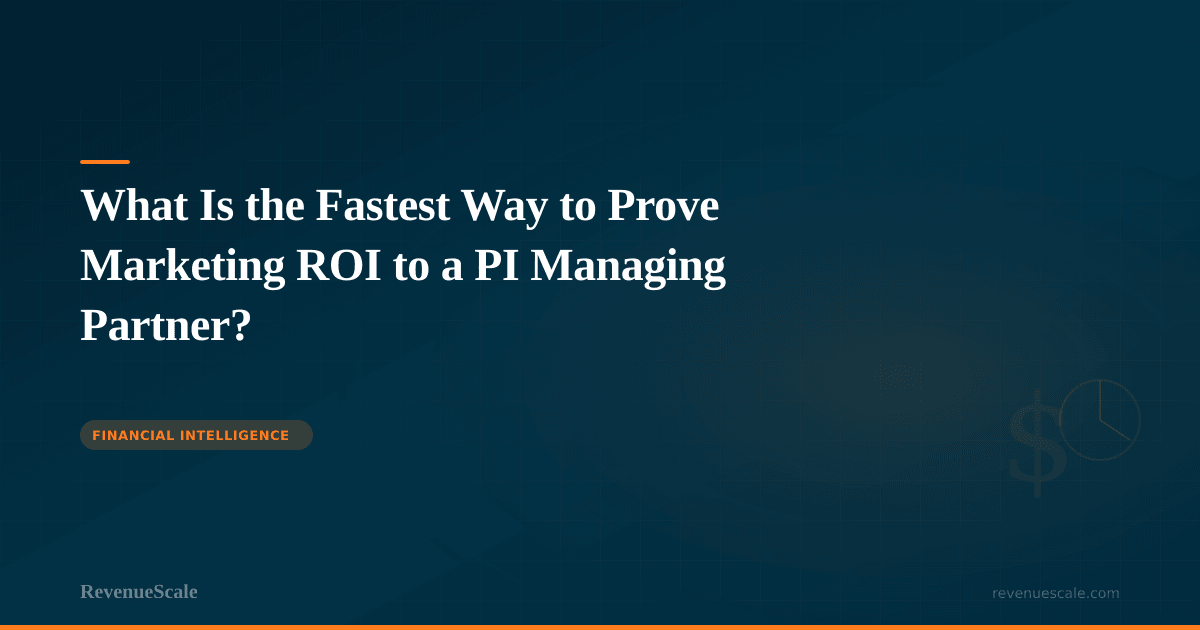 What Is the Fastest Way to Prove Marketing ROI to a PI Managing Partner?