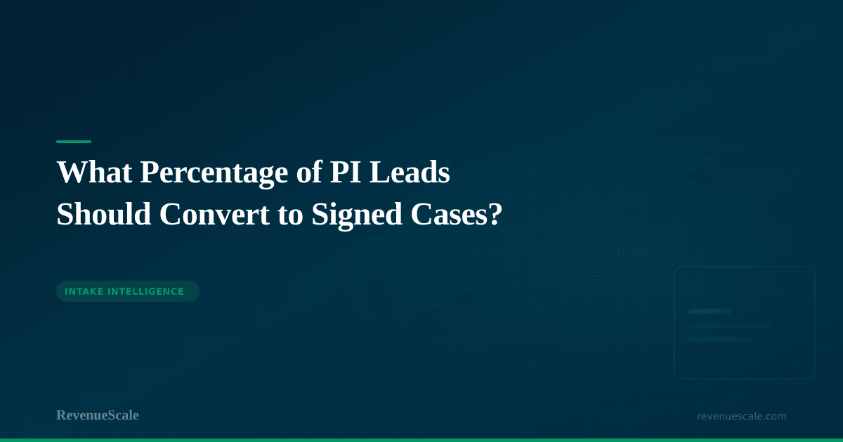What Percentage of PI Leads Should Convert to Signed Cases?