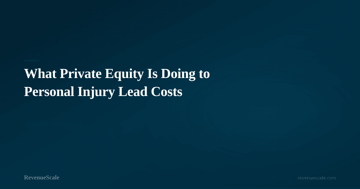 What Private Equity Is Doing to Personal Injury Lead Costs