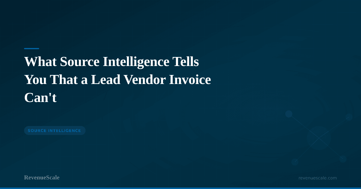 What Source Intelligence Tells You That a Lead Vendor Invoice Can't