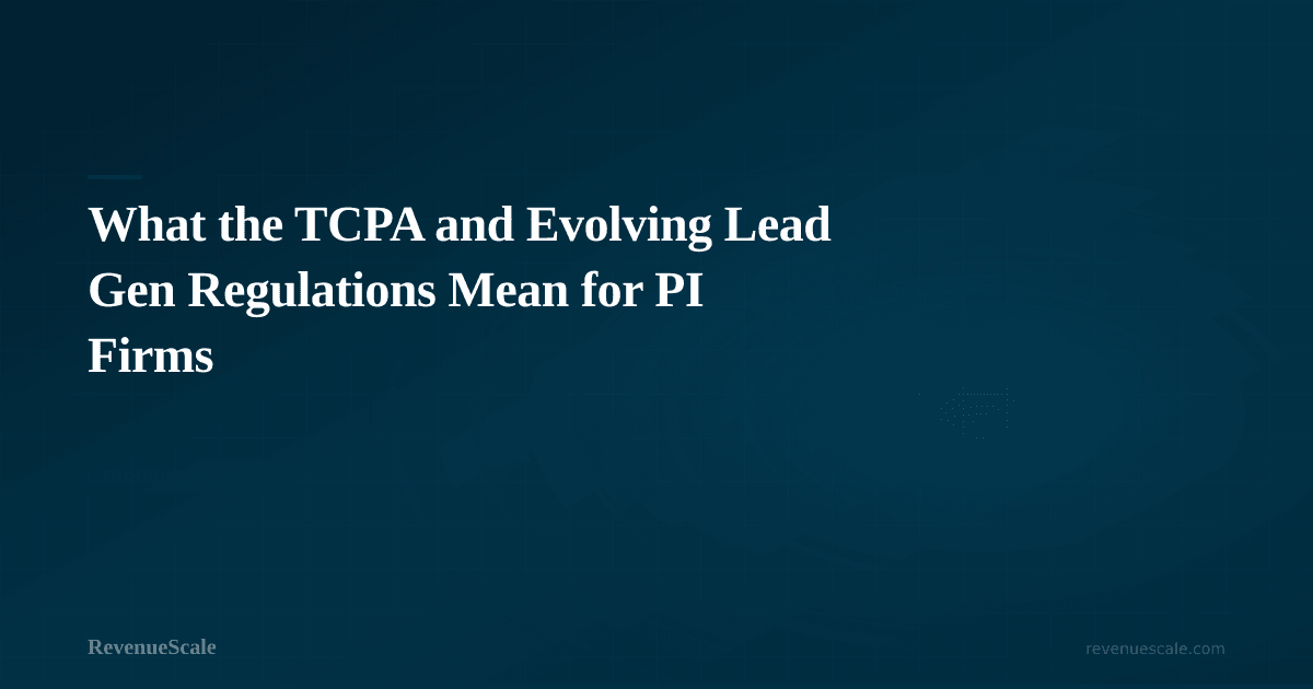 What the TCPA and Evolving Lead Gen Regulations Mean for PI Firms