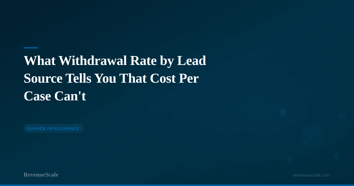 What Withdrawal Rate by Lead Source Tells You That Cost Per Case Can't