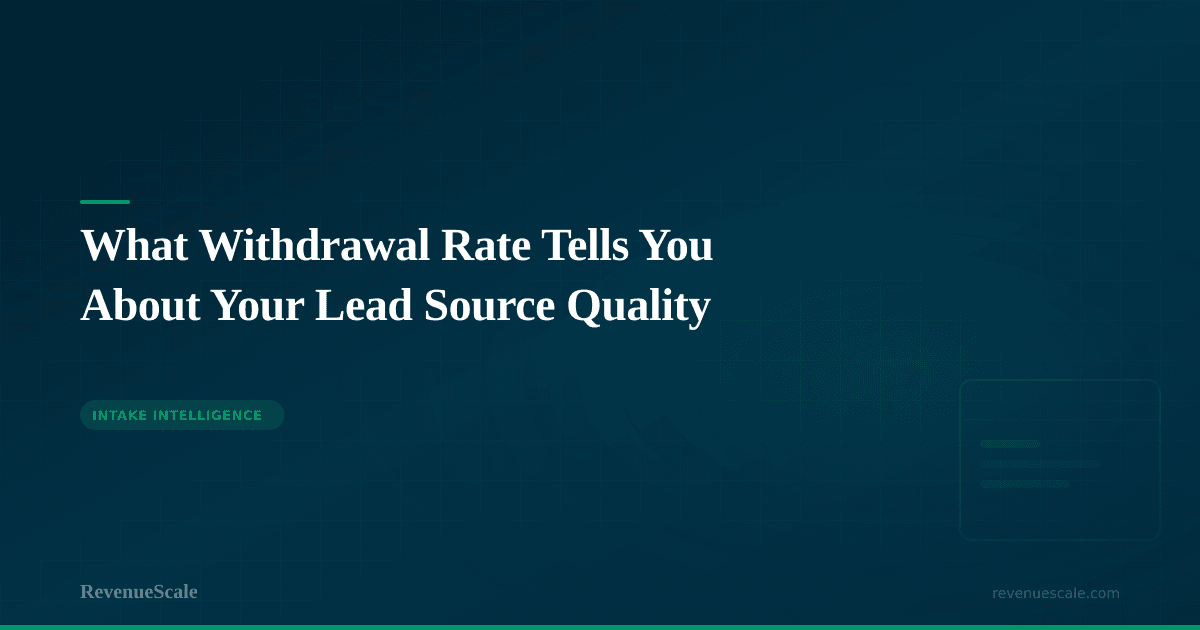What Withdrawal Rate Tells You About Your Lead Source Quality