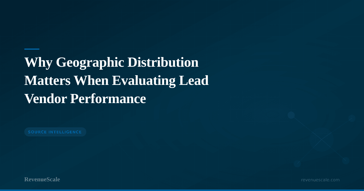 Why Geographic Distribution Matters When Evaluating Lead Vendor Performance