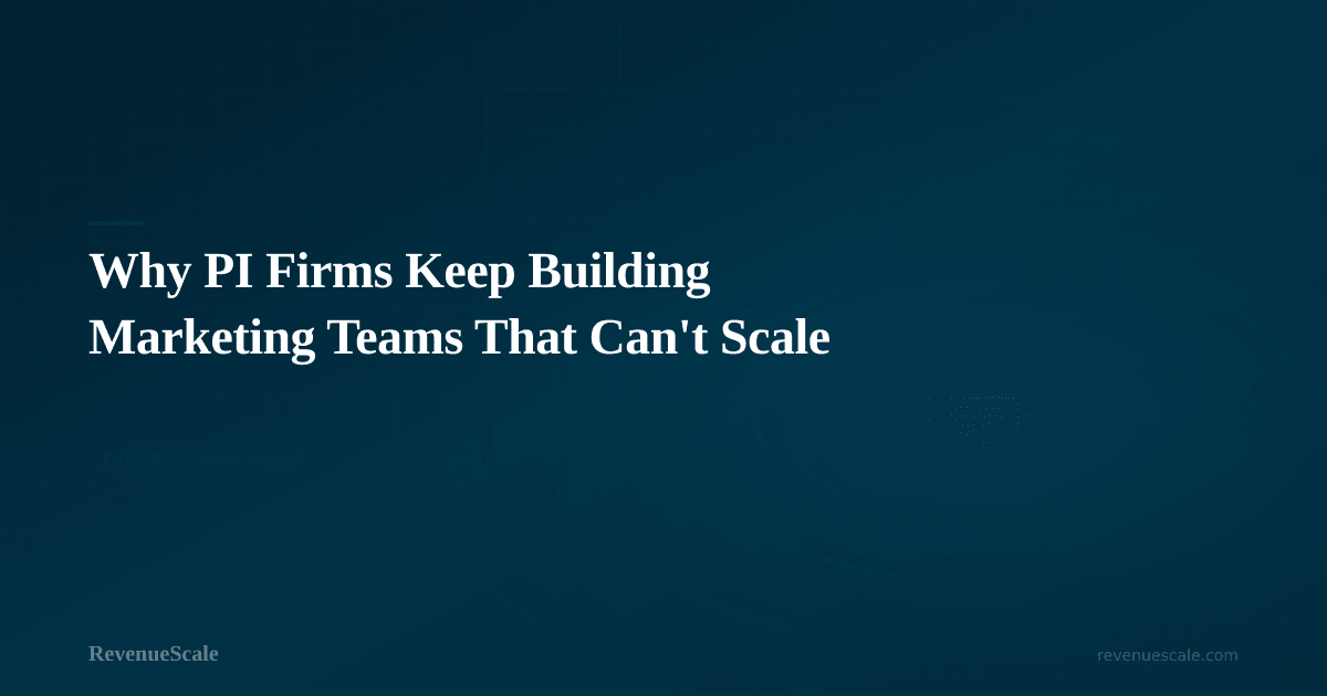 Why PI Firms Keep Building Marketing Teams That Can't Scale